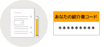 あなたの紹介コードをご家族、お友達に伝える